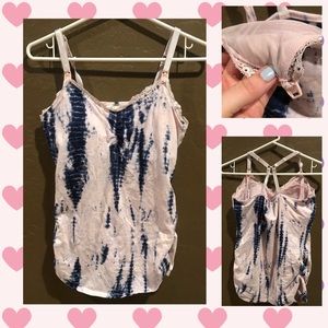 Jessica Simpson Pink Tie Dye Nursing Tank - Medium